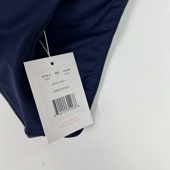 NWT Andie Swim The Cheeky Bottom Flat Bikini Navy Blue Size Large L NEW - Picture 6 of 10